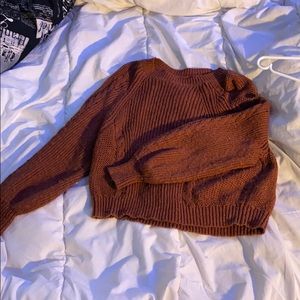 Ballooned sleeve knitted sweater